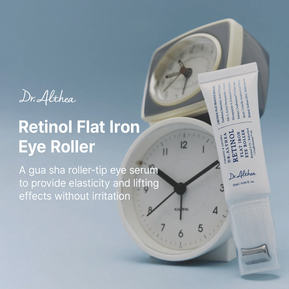 Dr. Althea Retinol Flat Iron Eye Roller siero occhi con effetto lifting che rafforza l'elasticità della pelle e dona un aspetto più fresco.