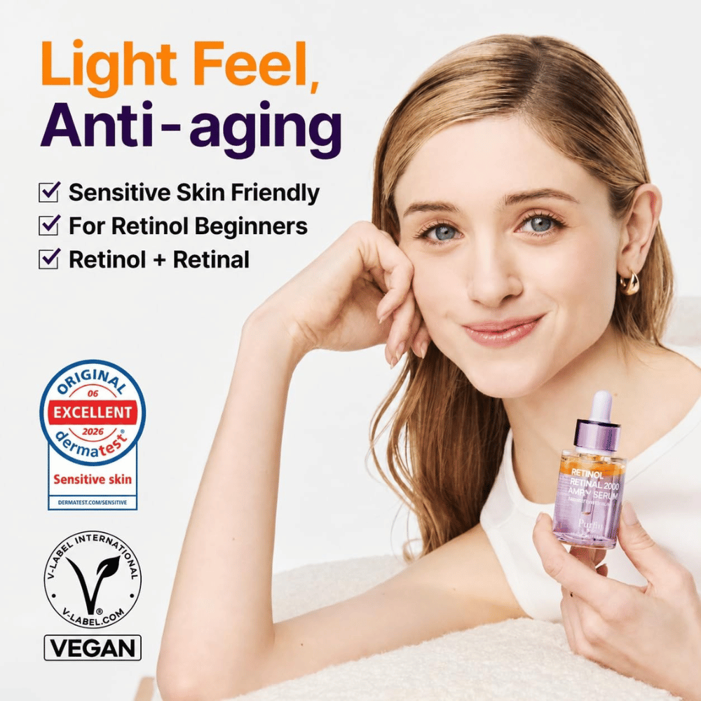 PURITO SEOUL Retinol Retinal 2000 NAD+ Serum – siero retinoide vegano per anti-età, pelle sensibile e principianti del retinolo.