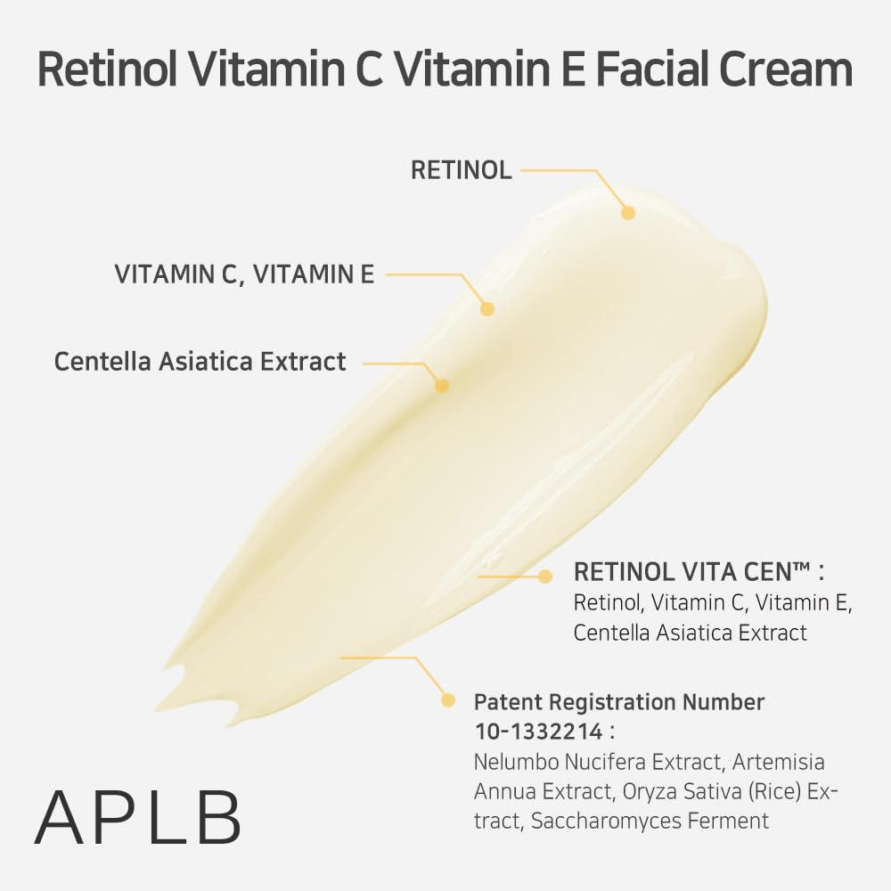 APLB Retinol Vitamin C Vitamin E Facial Cream con retinolo, vitamina C, vitamina E e centella