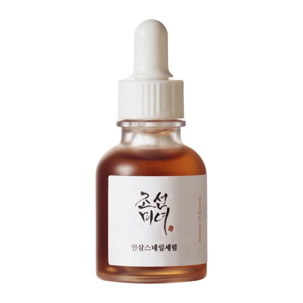 Beauty of Joseon Revive Serum Ginseng + Snail Mucin in flacone con pipetta – cura della pelle coreana che rafforza la barriera cutanea e riduce le linee sottili.
