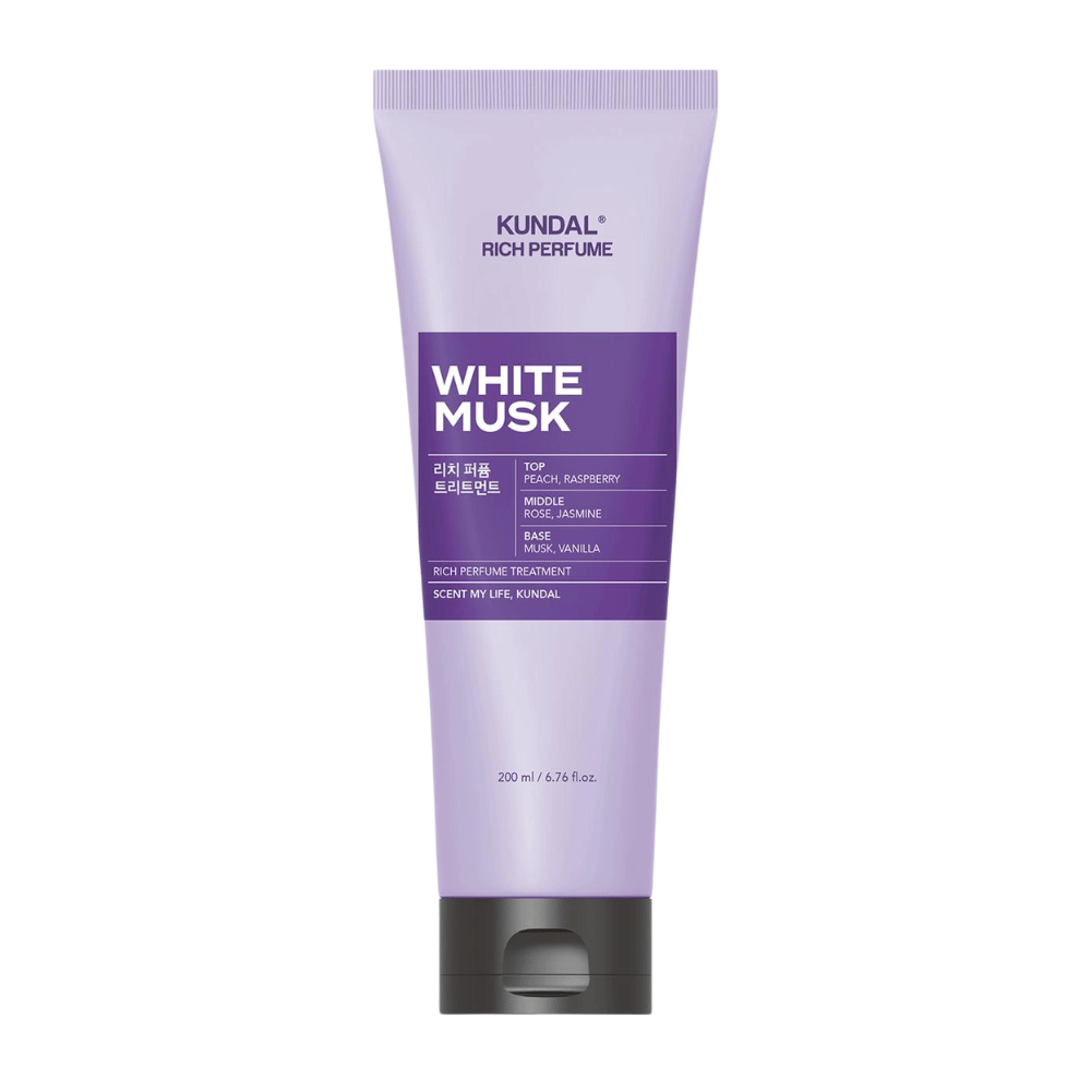 2. KUNDAL Rich Perfume Body Lotion White Musk 200 ml – lozione corpo idratante con profumo di pesca, lampone, rosa, gelsomino, muschio e vaniglia