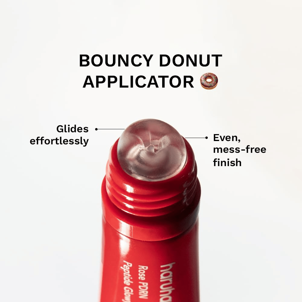 Haruharu Wonder Rose PDRN Peptide Glowy Balm – balsamo labbra con applicatore arrotondato per un'applicazione uniforme