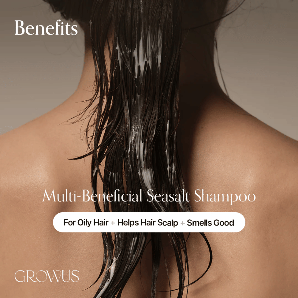 GROWUS Sea Salt Therapy Shampoo che pulisce il cuoio capelluto grasso, bilancia l'olio e migliora la salute del cuoio capelluto