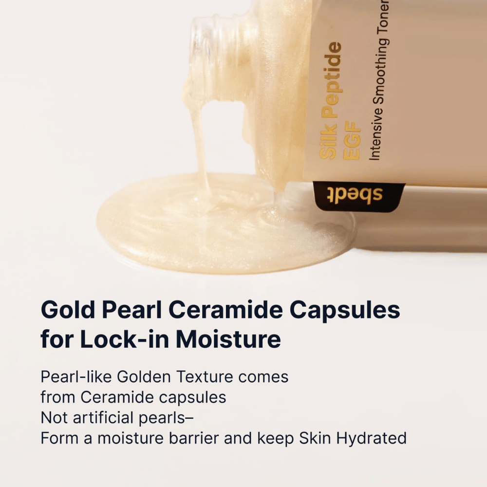 SUNGBOON EDITOR Silk Peptide EGF Intensive Smoothing Toner – tonico idratante con capsule di ceramide
