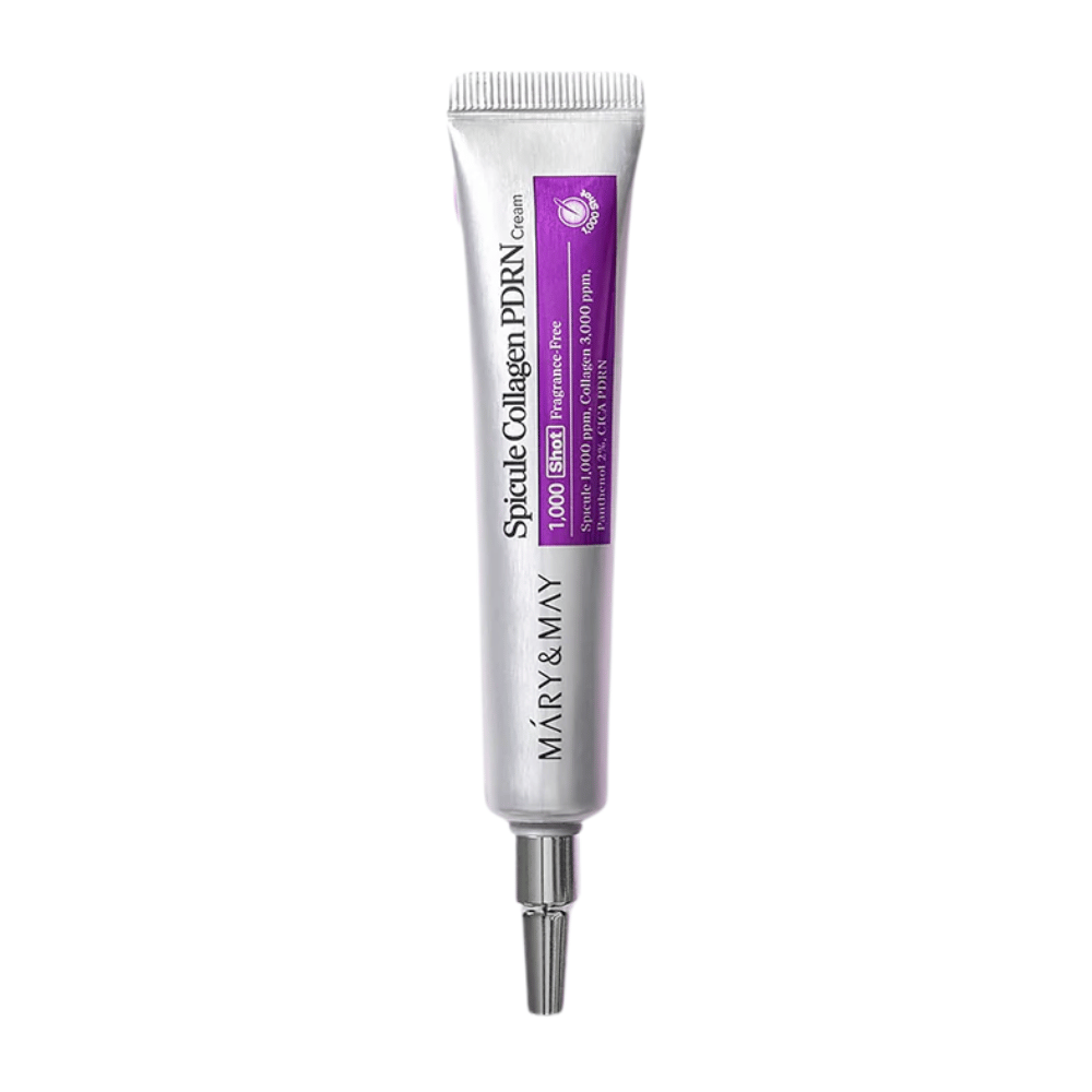 Mary & May Spicule Collagen PDRN Cream immagine del prodotto isolata, crema viso coreana per elasticità della pelle, recupero e miglioramento della struttura della pelle.