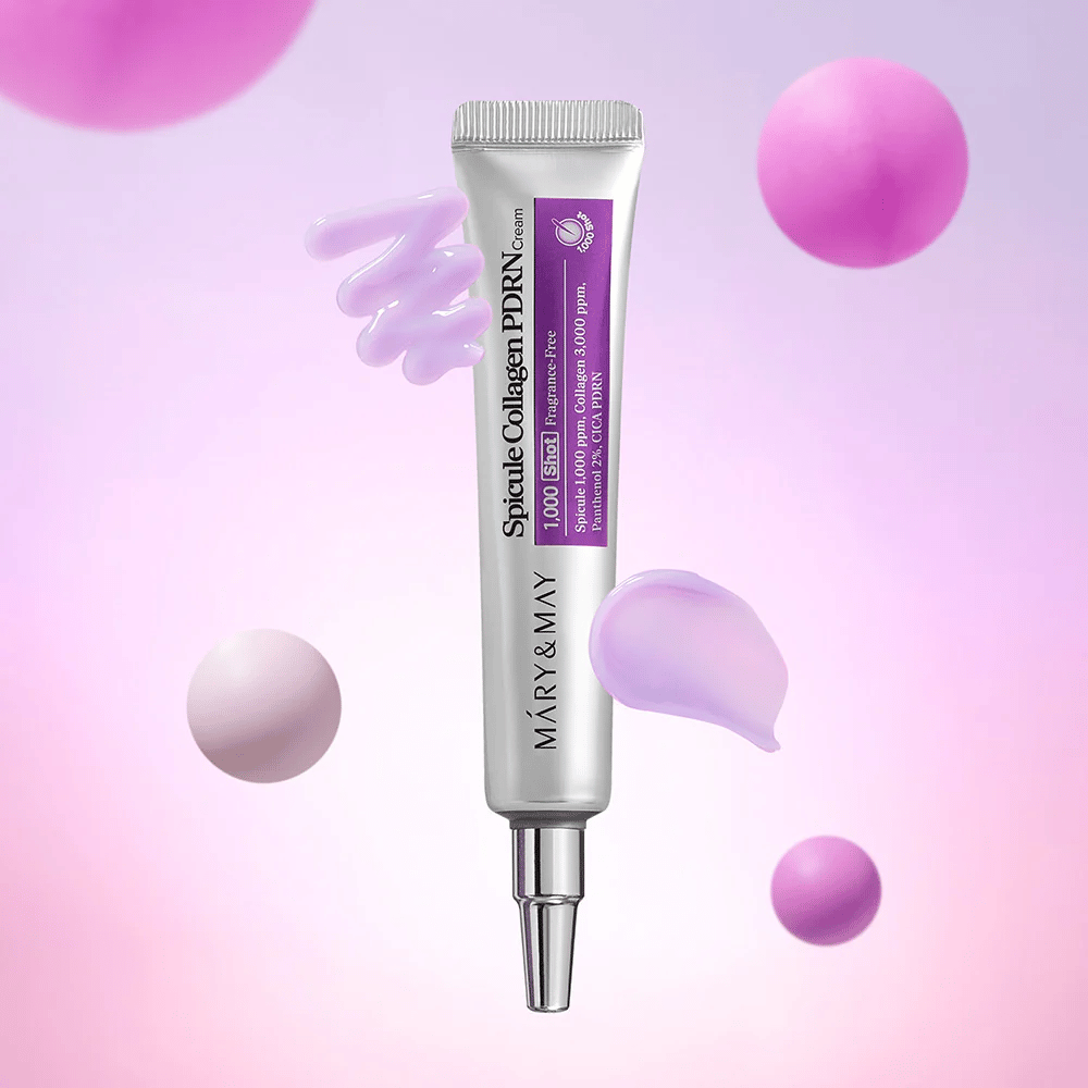 Mary & May Spicule Collagen PDRN Cream con texture cremosa, cura della pelle coreana avanzata che stimola il rinnovamento cellulare e dona una pelle più soda.