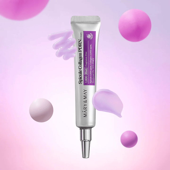 Mary & May Spicule Collagen PDRN Cream con texture cremosa, cura della pelle coreana avanzata che stimola il rinnovamento cellulare e dona una pelle più soda.
