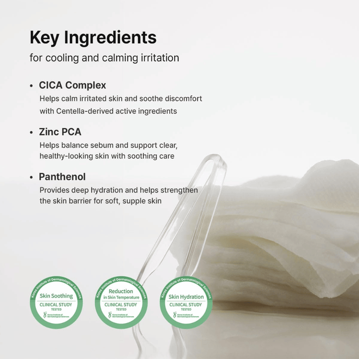 Immagine – ingredienti (EEAT + SEO)
Dr. Althea Stretchfit Calming Pad con CICA Complex, Zinc PCA e Pantenolo che leniscono la pelle, bilanciano il sebo e rafforzano la barriera cutanea.