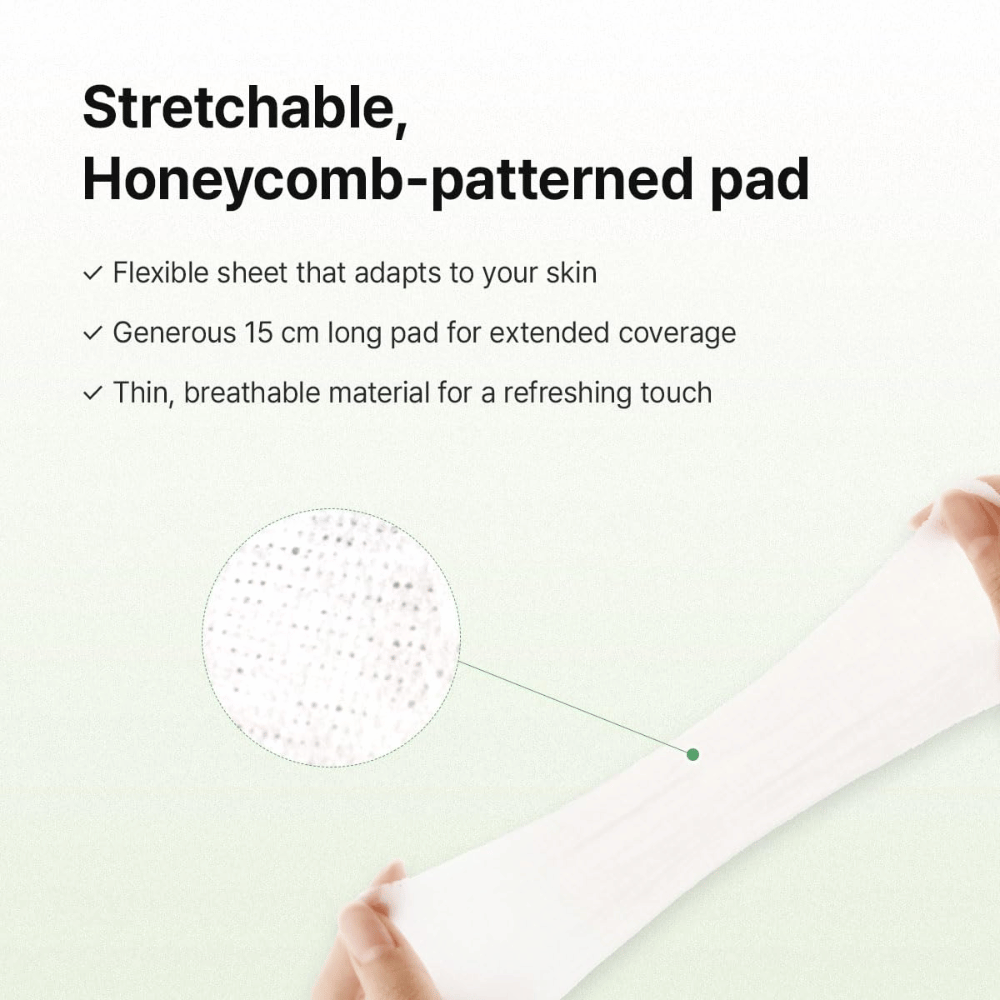 Immagine – materiale / funzione (elasticità + struttura)
Dr. Althea Stretchfit Calming Pad con struttura elasticizzata a nido d’ape che si adatta alla pelle per una copertura e un comfort massimi.