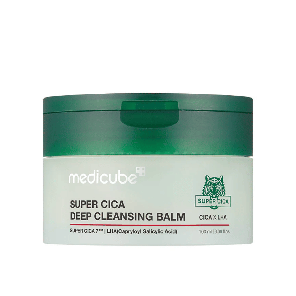 Medicube Super Cica Deep Cleansing Balm è un balsamo struccante che pulisce in profondità i pori e rimuove trucco e impurità. È arricchito con Super Cica e LHA per calmare ed equilibrare la pelle, lasciandola fresca e idratata.
