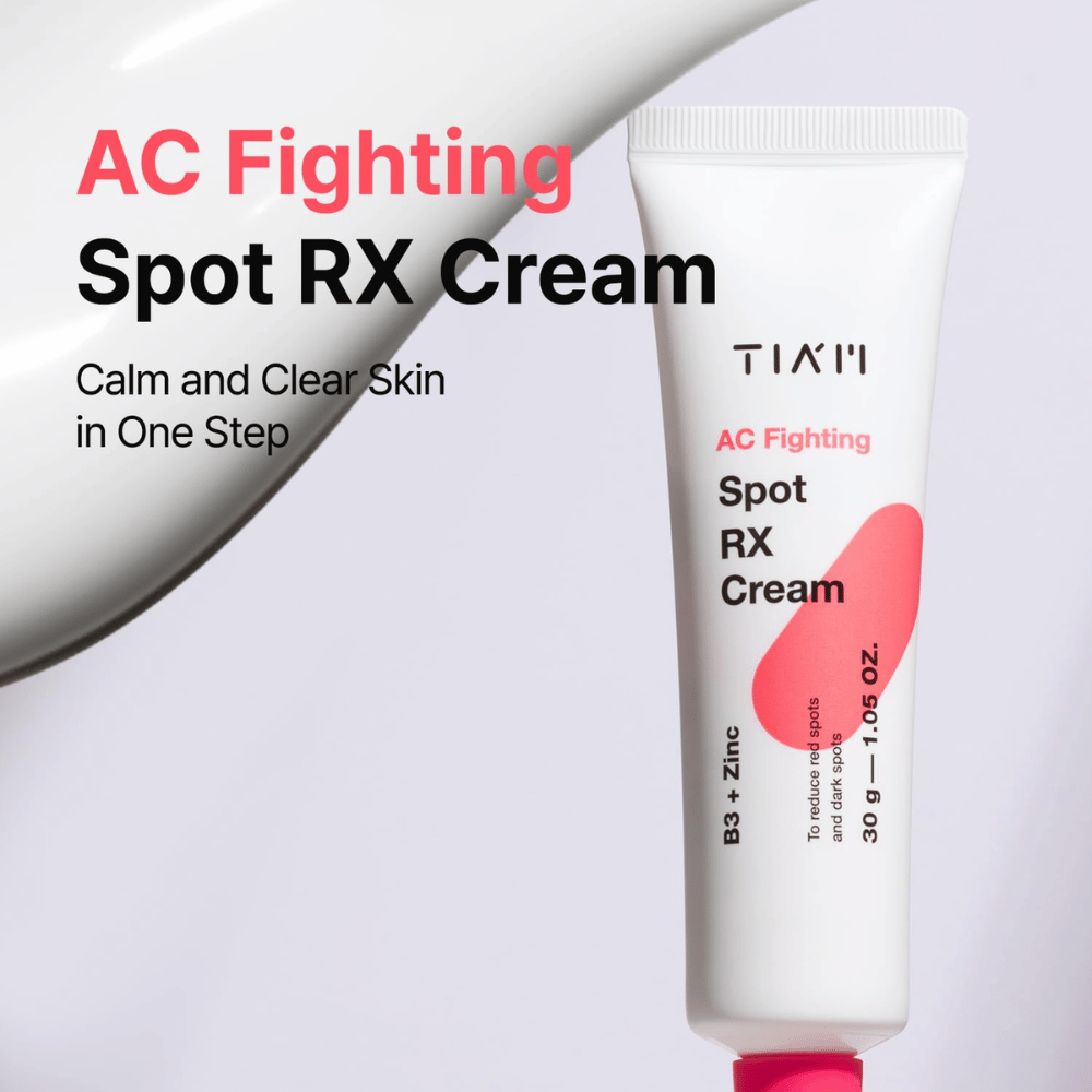 TIA'M AC Fighting Spot RX Cream – crema lenitiva che dona una pelle più luminosa in un solo passo con ingredienti curativi come B3 e zinco.