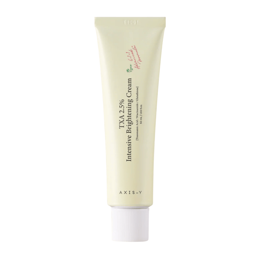 Immagine pulita del prodotto AXIS - Y TXA 2.5% Intensive Brightening Cream in formato verticale con focus sul design elegante e sul concetto di brightening.