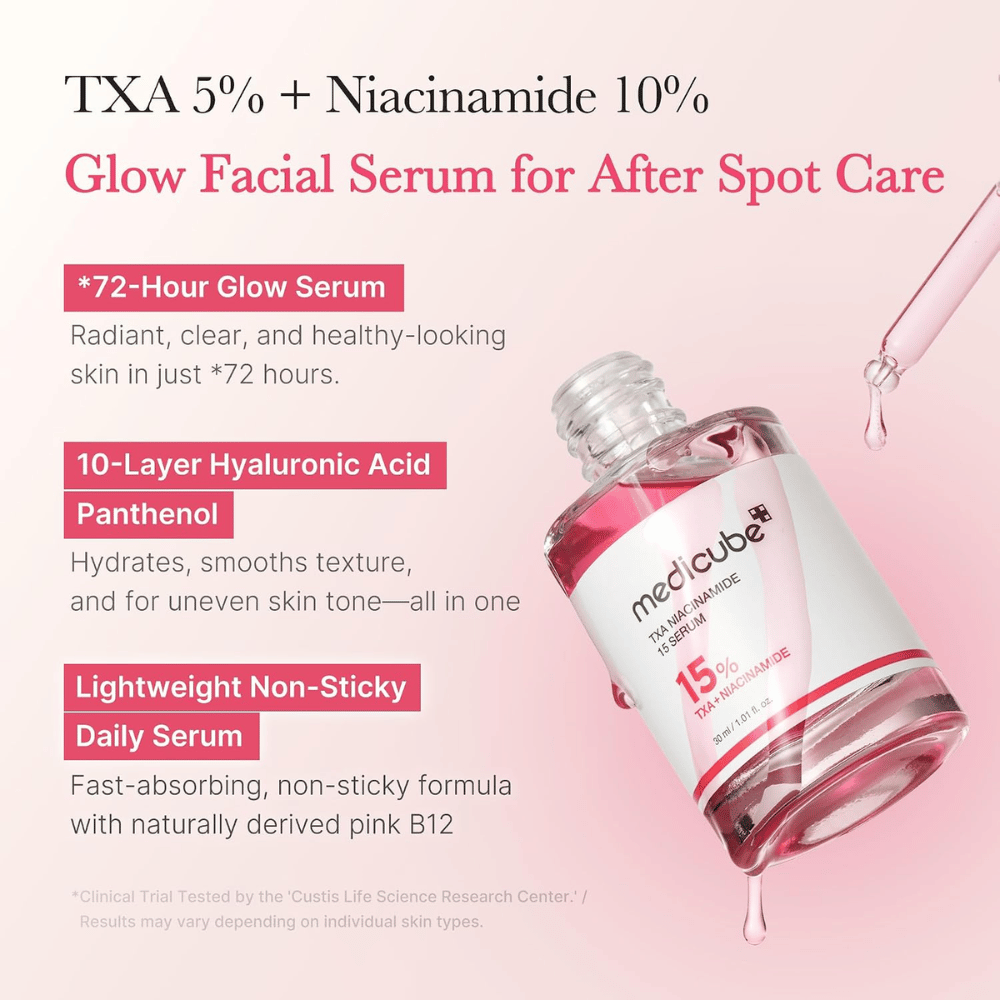 3. Medicube TXA Niacinamide 15 Serum – siero viso idratante con acido ialuronico e pantenolo per un incarnato più uniforme e luminoso