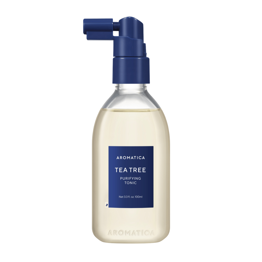 1. AROMATICA Tea Tree Purifying Tonic 100 ml – immagine del prodotto del tonico per il cuoio capelluto con ugello spray