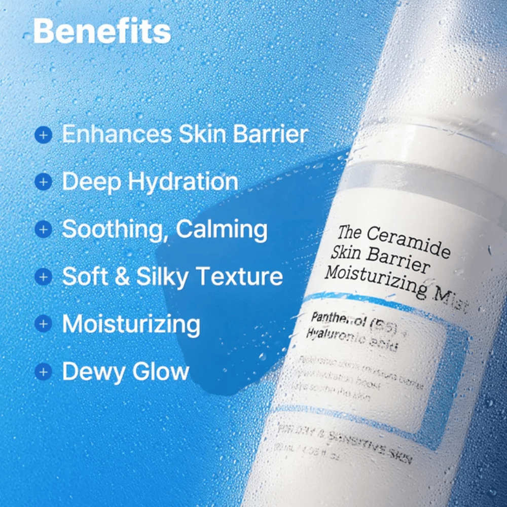 COSRX Ceramide Skin Barrier Mist - fornisce idratazione profonda, calma la pelle e dona un finish morbido e setoso.