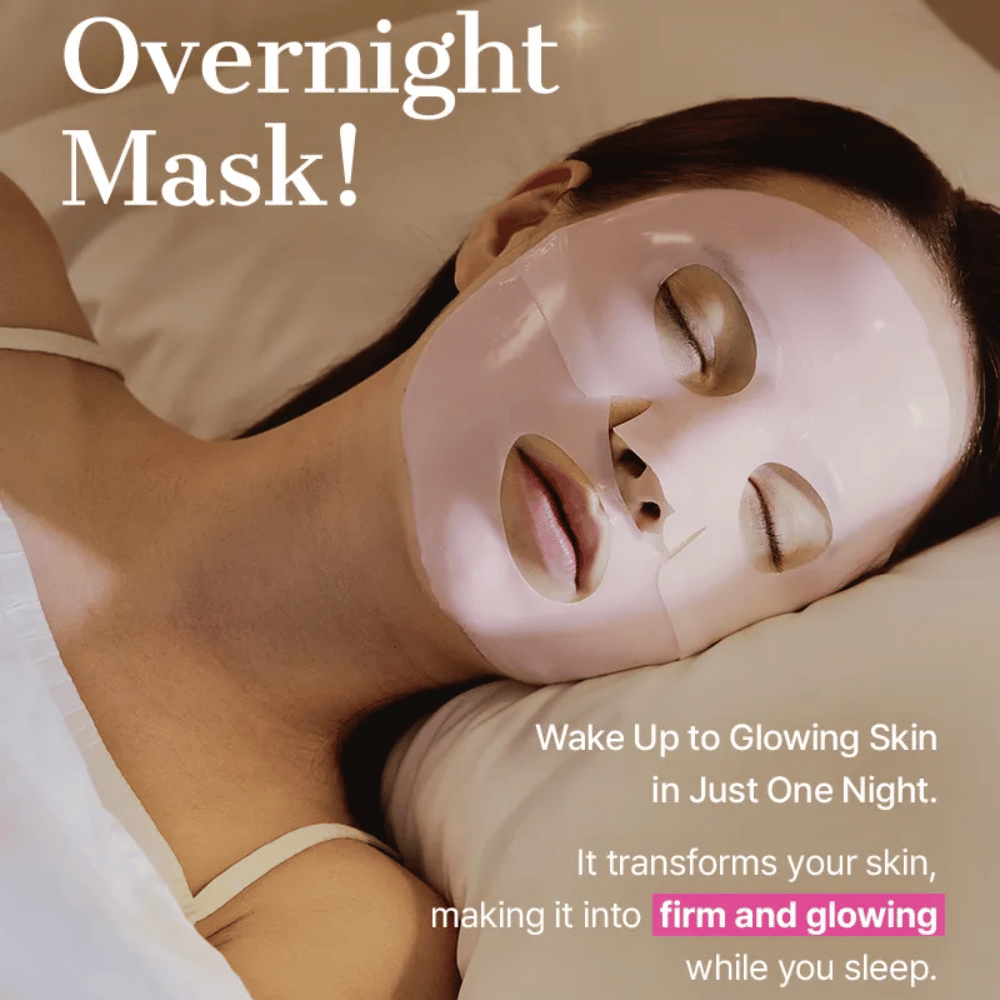 COSRX Peptide Collagen Hydrogel Mask usata come maschera notturna – idrata, rassoda e dona luminosità durante la notte.