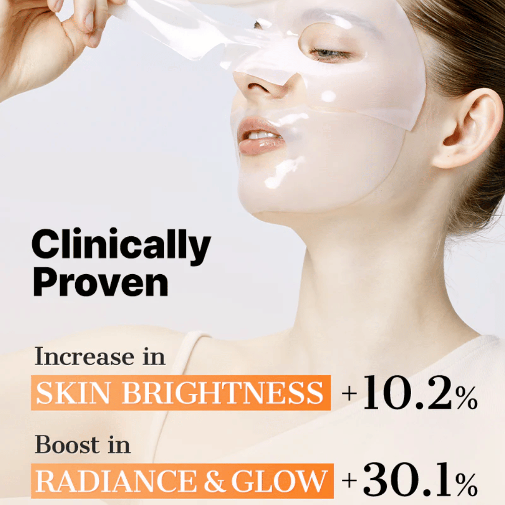 Clinicamente testato COSRX Alpha-Arbutin Hydrogel Mask – sheet mask che migliora la chiarezza, luminosità e uniformità della pelle con l'uso regolare.