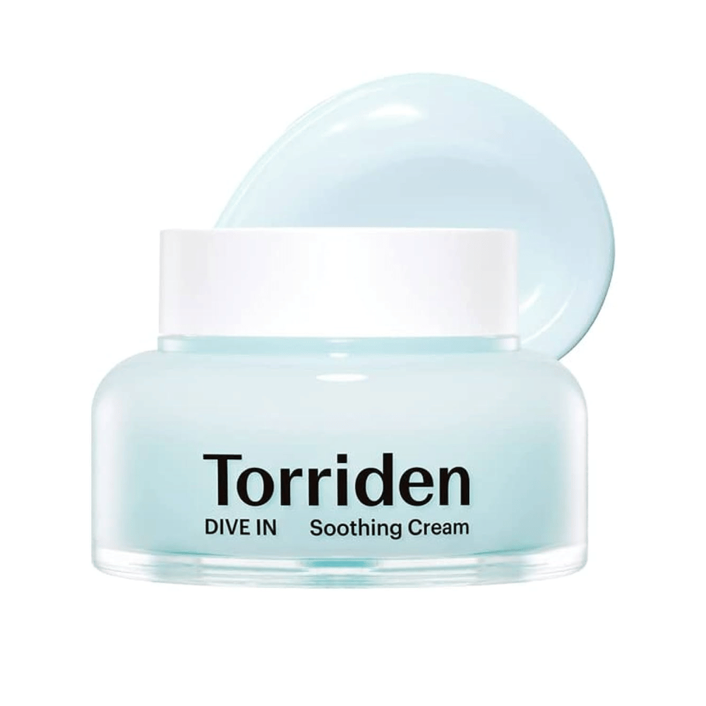 DIVE-IN Low Molecular Hyaluronic Acid Soothing Cream 100ml, da Torriden, offre un'idratazione duratura alla pelle, previene la secchezza e mantiene il suo equilibrio naturale di umidità.