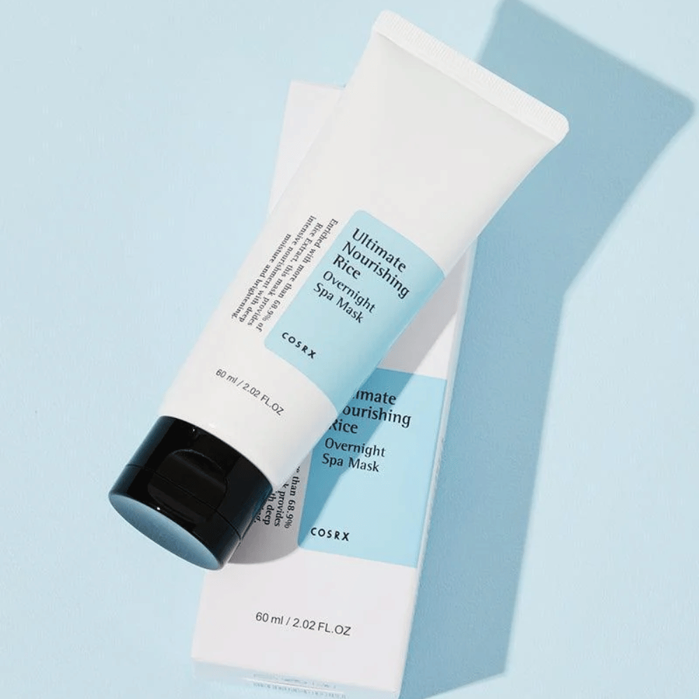 COSRX Ultimate Nourishing Rice Overnight Spa Mask con scatola 60 ml maschera notte nutriente per un incarnato più uniforme