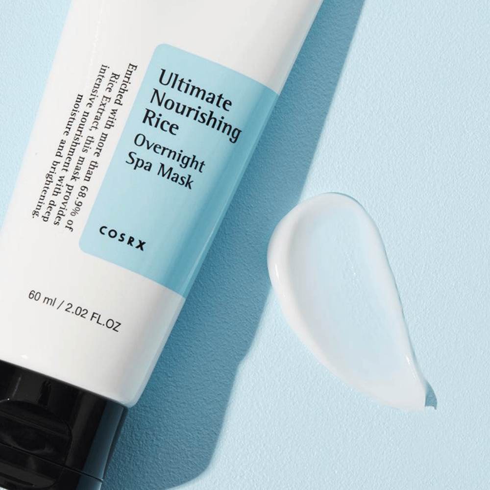 COSRX Rice Overnight Spa Mask consistenza cremosa con estratto di riso che dona luminosità e pelle morbida durante la notte