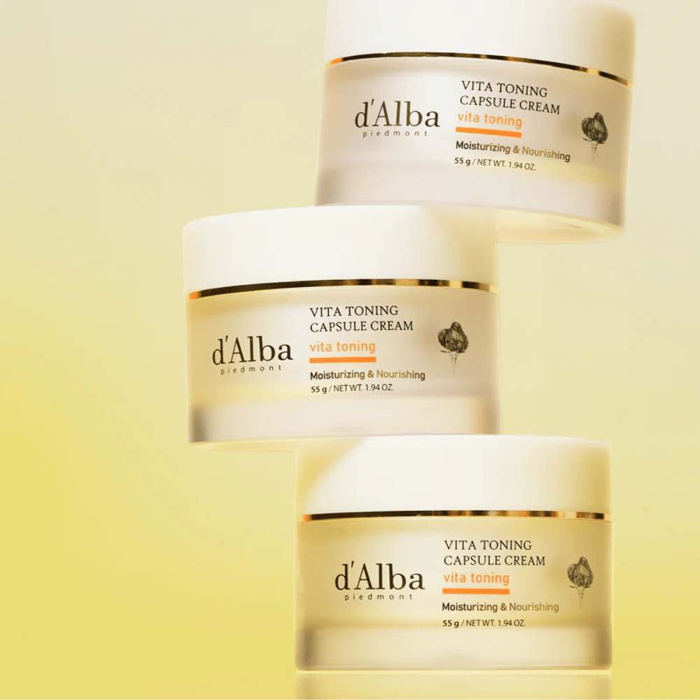 d’Alba Vita Toning Capsule Cream immagine del prodotto – crema viso coreana con capsule di vitamine che aiutano a migliorare la luminosità e l'elasticità della pelle.
