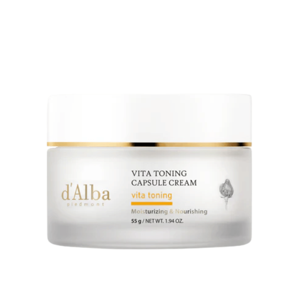 d’Alba Vita Toning Capsule Cream crema viso – crema glow coreana con capsule di vitamine che aiutano a idratare la pelle e a dare un tono della pelle più uniforme e luminoso.