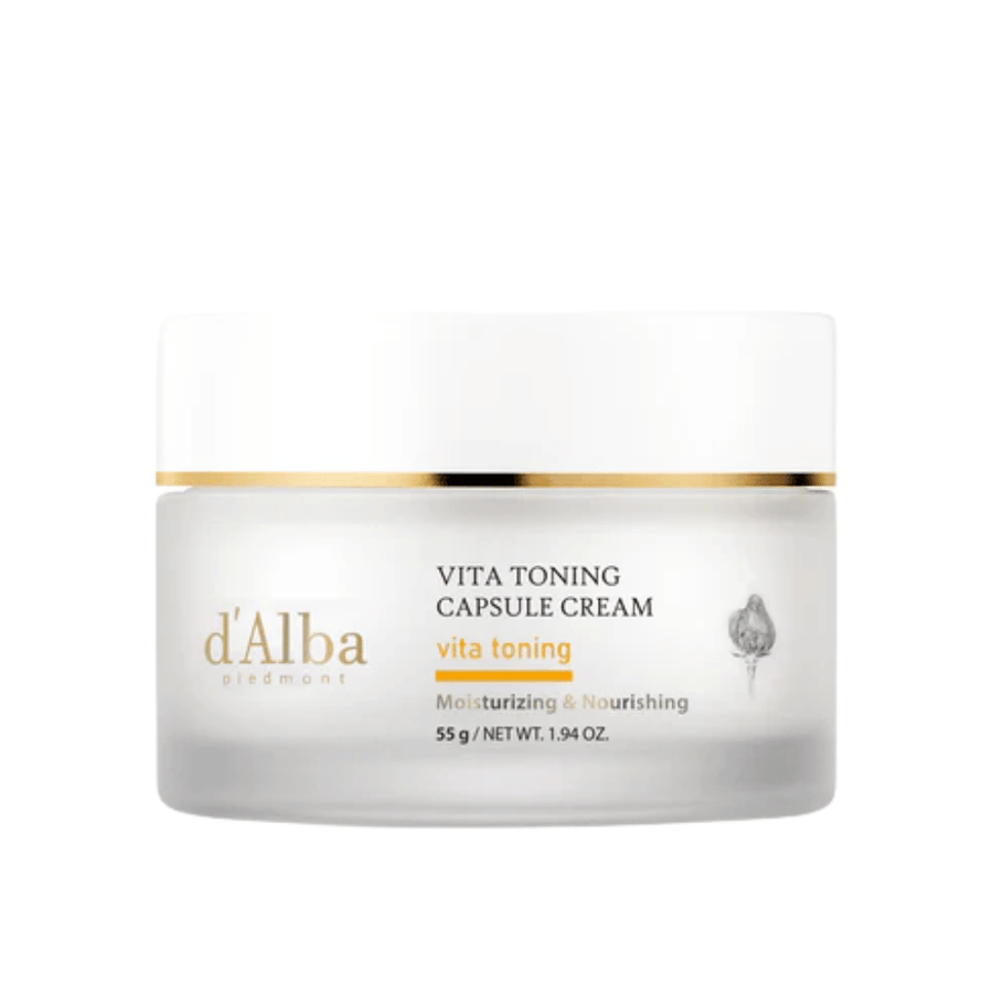 d’Alba Vita Toning Capsule Cream crema viso – crema glow coreana con capsule di vitamine che aiutano a idratare la pelle e a dare un tono della pelle più uniforme e luminoso.