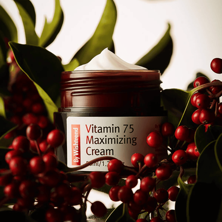 By Wishtrend Vitamin 75 Maximizing Cream con estratto di olivello spinoso ricco di vitamine che dona glow, idrata la pelle e migliora la luminosità della pelle.