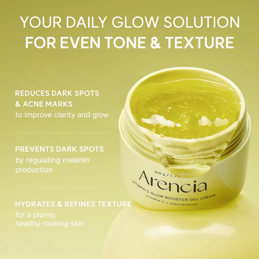 Arencia Vitamin C Glow Booster Gel Cream – gel-crema contro macchie scure, segni dell'acne e tono della pelle non uniforme