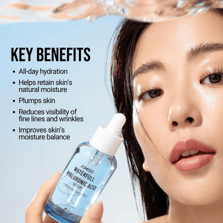 Jumiso Waterfull Hyaluronic Acid Serum 50 ml – siero all'acido ialuronico intensamente idratante che rimpolpa la pelle e riduce la visibilità delle linee sottili