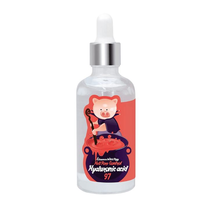 Elizavecca Witch Piggy Hell Pore Control Hyaluronic Acid 97 – siero concentrato di acido ialuronico che rinforza la barriera cutanea e offre un'idratazione duratura.