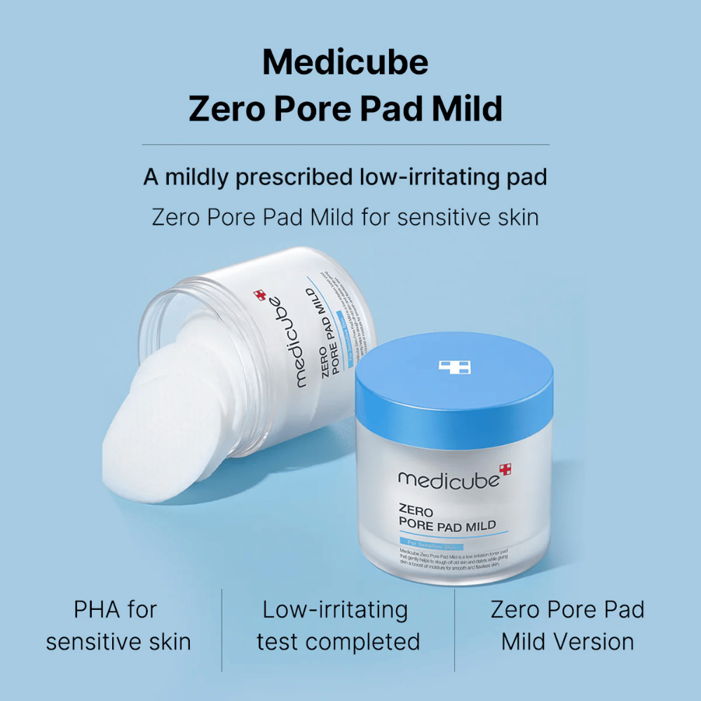 Medicube Zero Pore Pad Mild è appositamente formulato per la pelle sensibile. Questi pad contengono PHA, che è delicato sulla pelle, e sono stati testati per minimizzare l'irritazione. Perfetto per l'uso quotidiano per pulire e idratare la pelle.