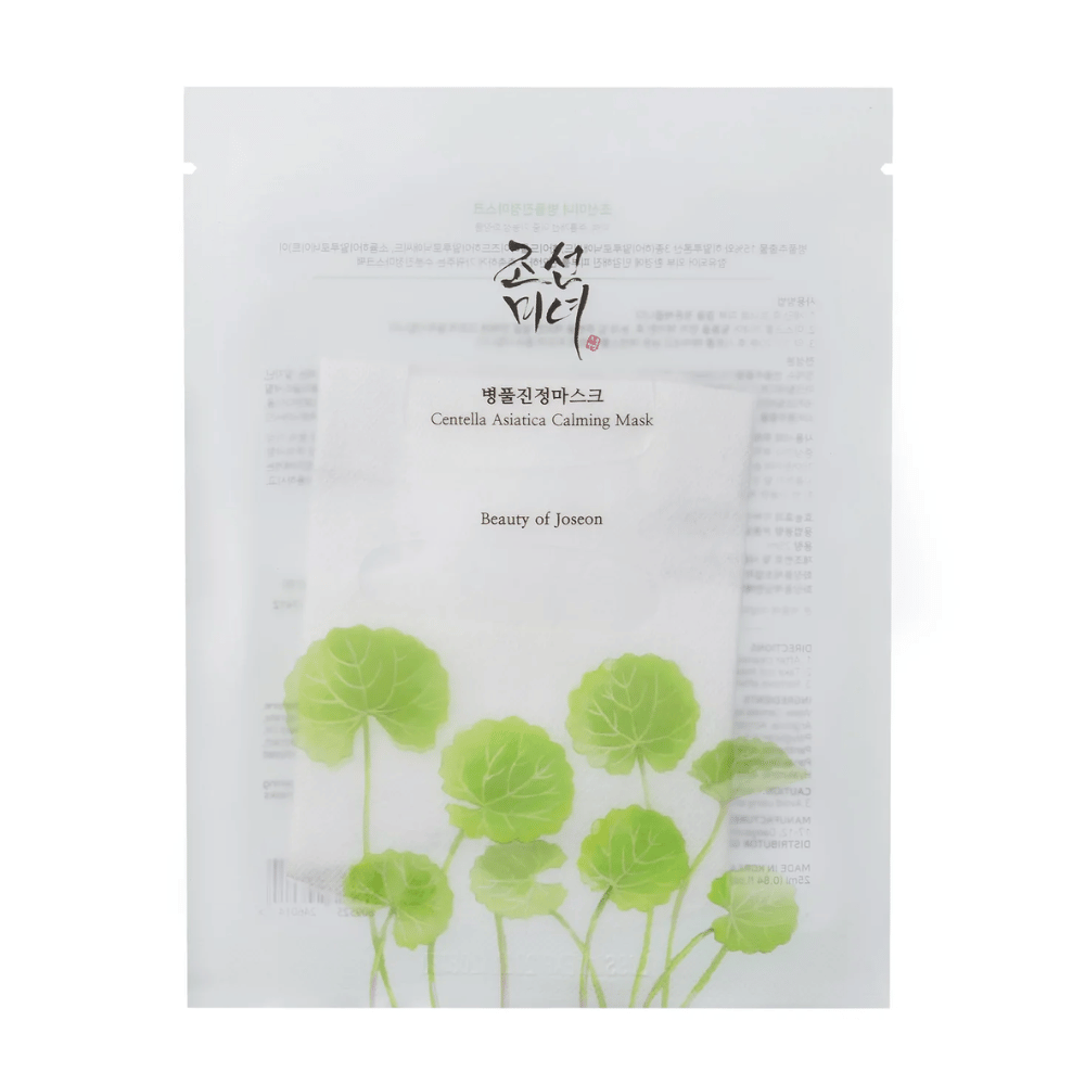 Una Centella Asiatica Calming Mask 1 st con foglie verdi dal marchio Beauty of Joseon.