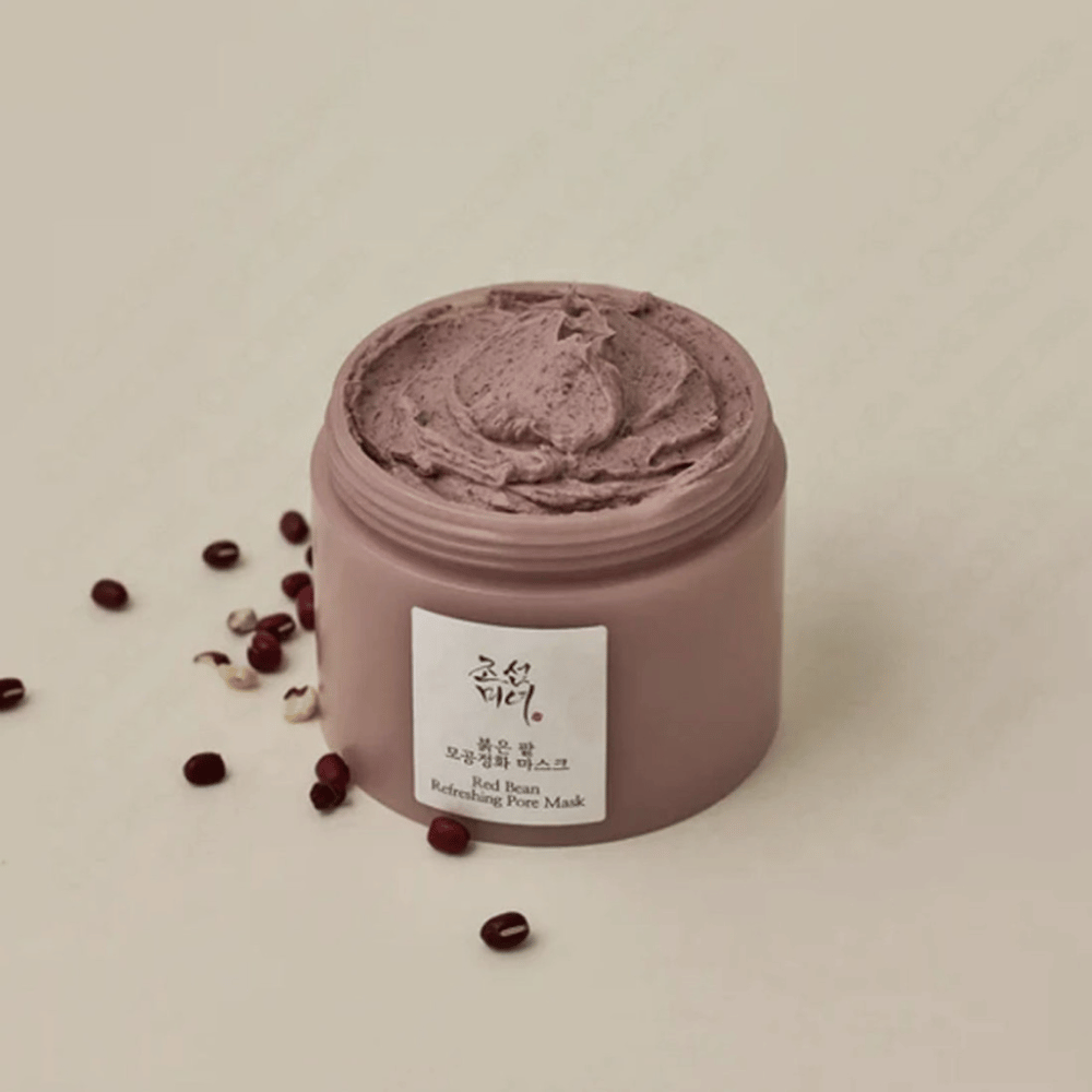Un barattolo Red Bean Refreshing Pore Mask 140ml da Beauty of Joseon con punto nero.