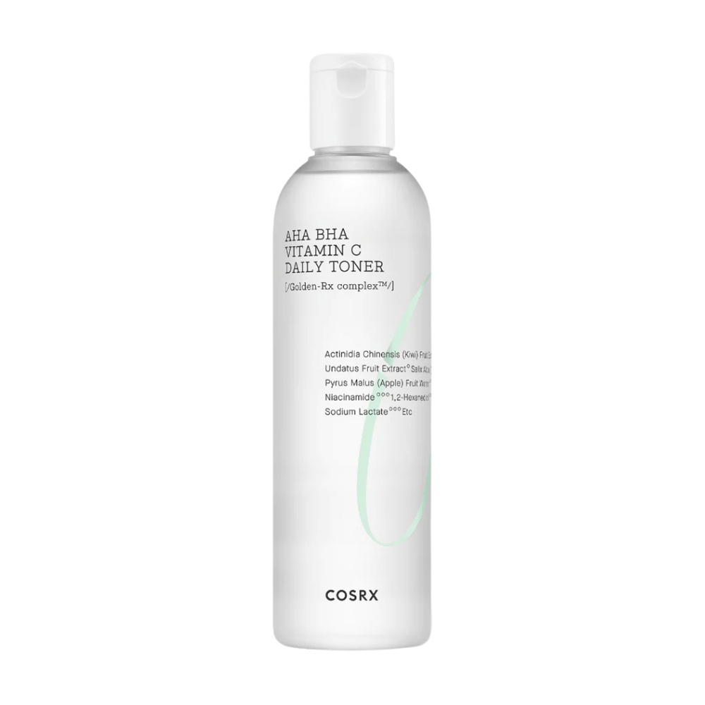 Una bottiglia COSRX Refresh AHA BHA Vitamin C Daily Toner 150ml su sfondo bianco.