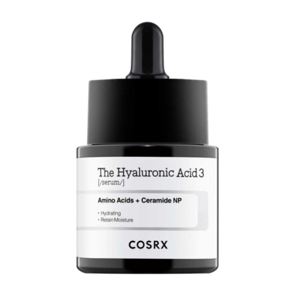 COSRX Hyaluronic Acid 3 Serum 20ml rafforza la barriera idratante della pelle.