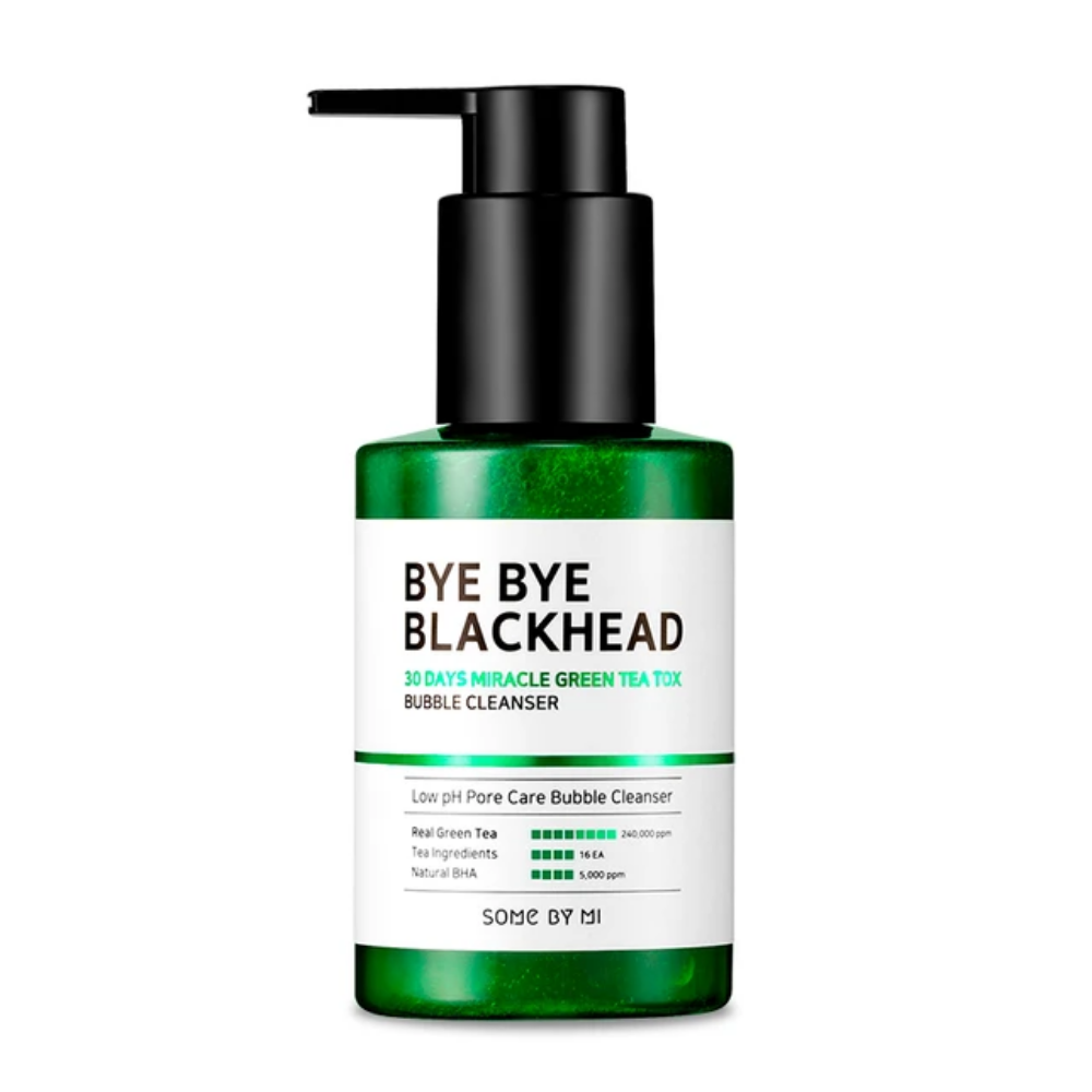 Bye Bye Blackhead 30 Days Miracle Green Tea Tox Bubble Cleanser 120g da SOME BY MI per la cura della pelle.