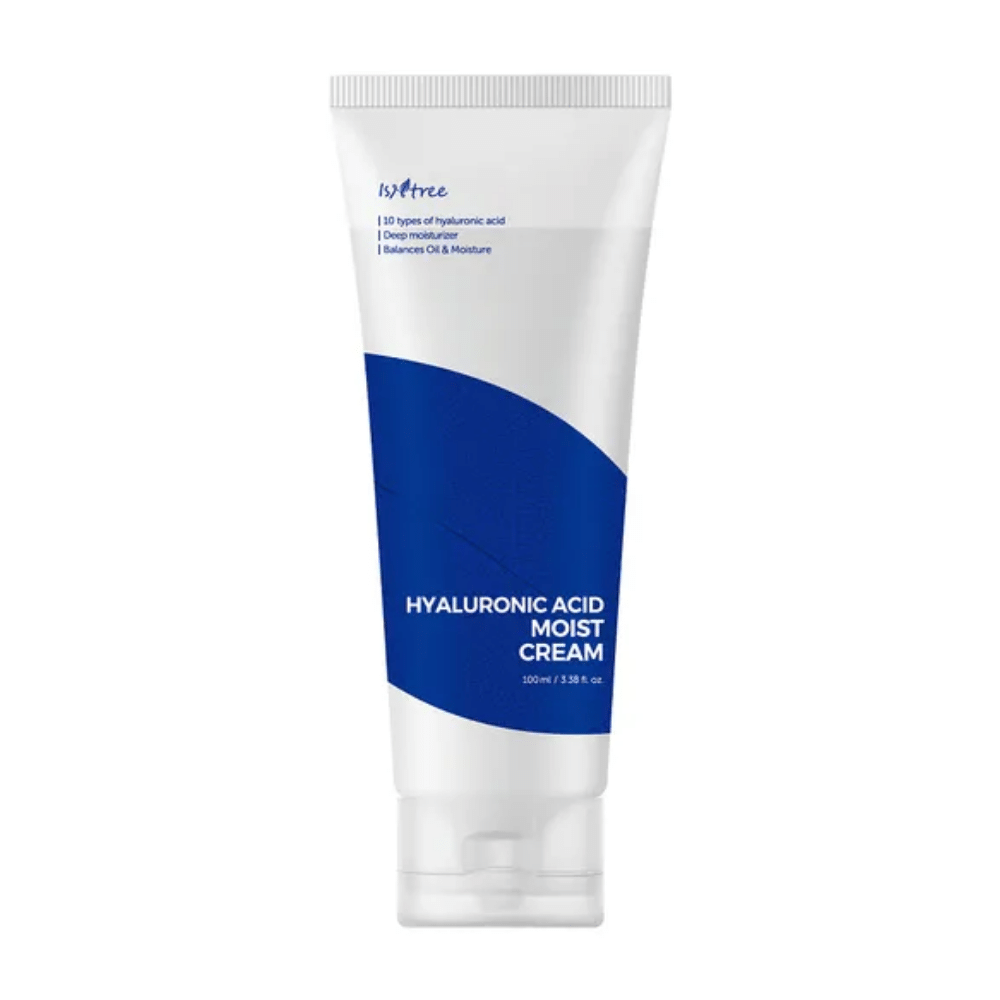 Un tubetto Isntree Hyaluronic Acid Moist Cream 100ml per idratazione.