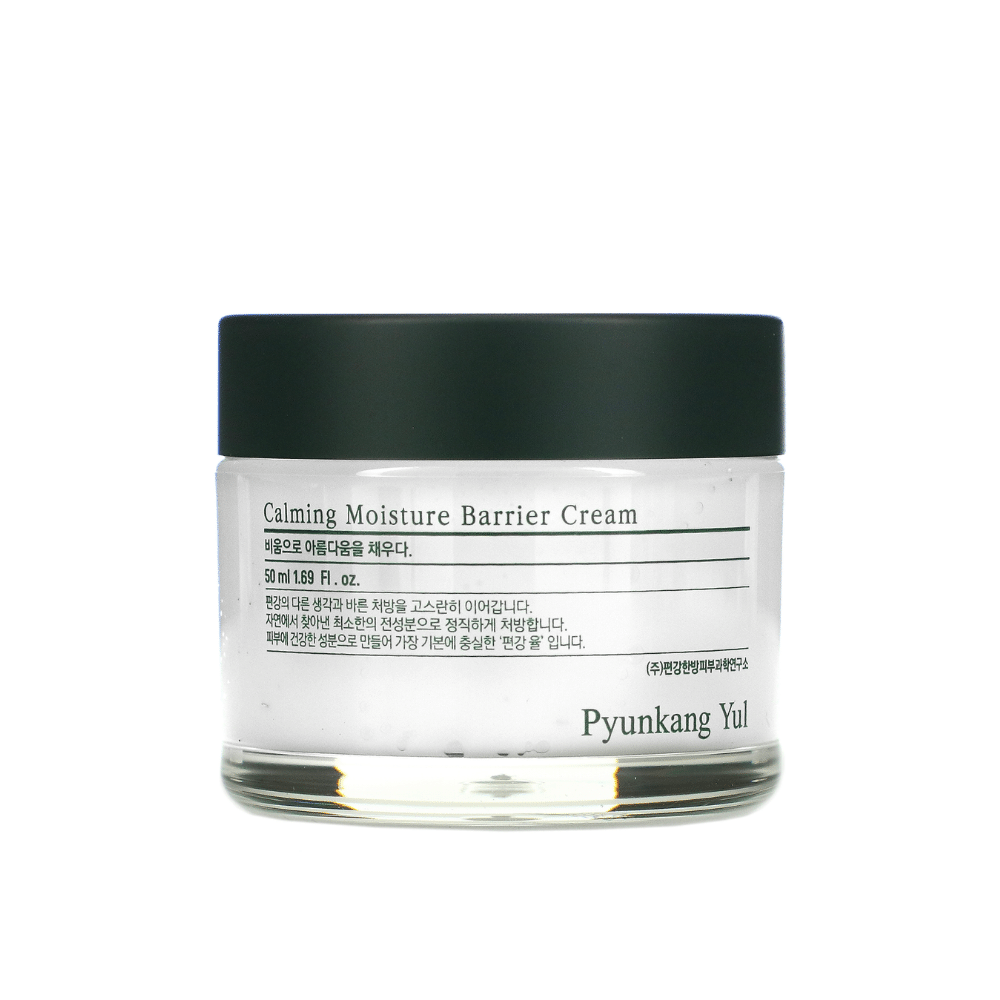 Un contenitore con Pyunkang Yul Calming Moisture Barrier Cream 50ml su sfondo bianco.